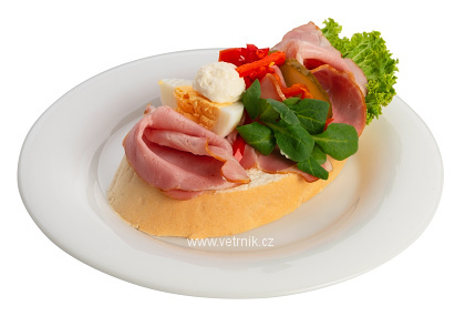 Chlebíček krkovička s křenem